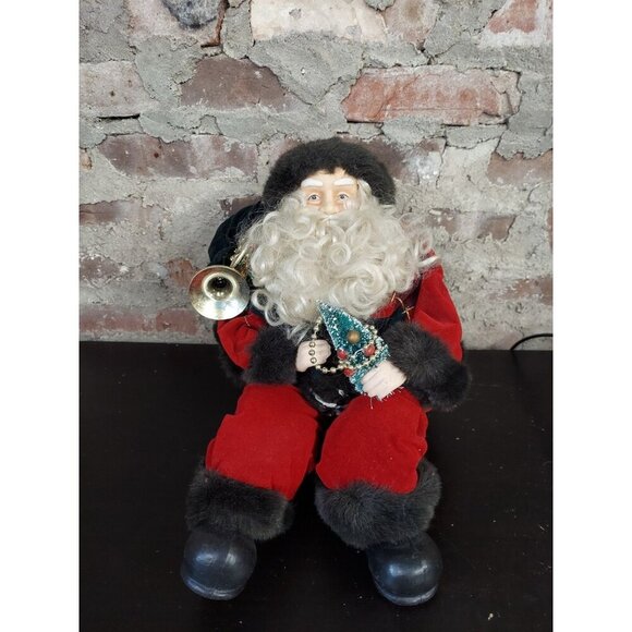 14" Sitting Santa Claus Figure - Christmas Decoration - Vintage - Picture 3 of 4